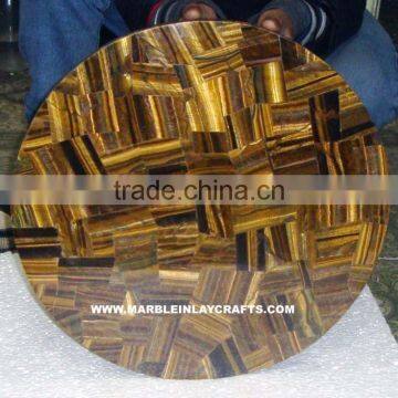 Tiger Eye Stone Table Top , Golden Tiger Eye Table Tops