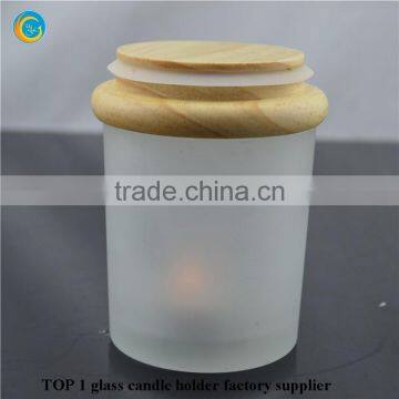 Decorative Glass Candle Jar With Wooden Cap On Sale photo-4