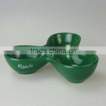 8inch Ceramic Green Promotion Cheap Dessert Divided Dish