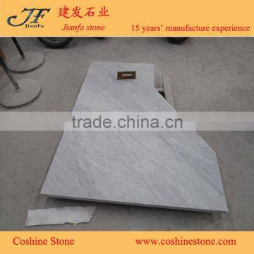 White Marble Table Tops Italian Bianco Carrara White Countertop Kitchen Cabinets photo-2