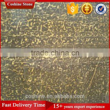 China Popular Polished Gold Veins Black Marble Slab photo-4
