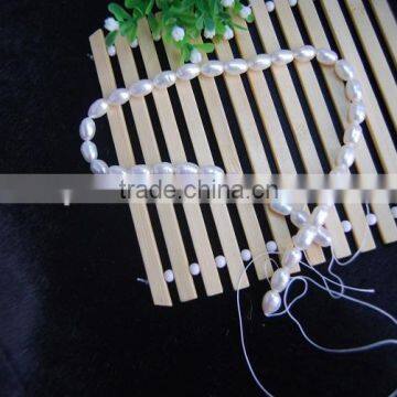8-9mm White Rice Shape Freshwater Pearl Strand photo-2