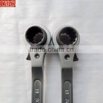 Steel Forged Tapered CRV Bi Hex Socket Scaffolding Ratcheting Spanners photo-5