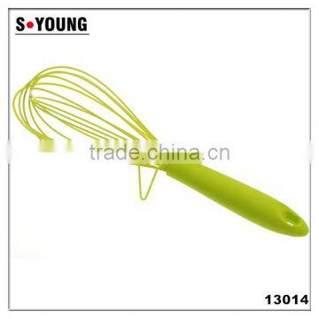 13014 silicone kitchenware egg whisk with rubber handle with holder