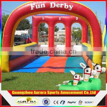 Customized inflatable pony horse racing best popular inflatable bouncing horse adult and kids