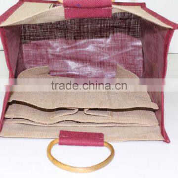 Factory Custom Cheap Six Bottle Jute Wine Bag photo-4