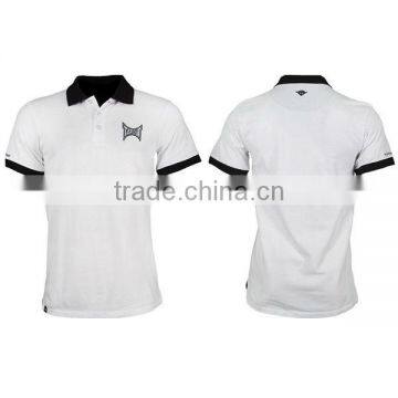 100% cotton white polo shirt for men