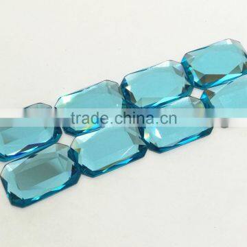 octagon shape glass flat back mirror pendant crystal rhinestone for jewelry decoration