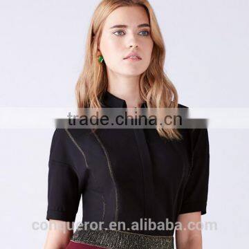 Hot 2015 Cotton Shirt With Taps Casual Woman Wear WMST03 photo-3