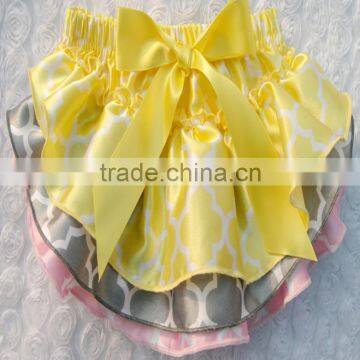 Fancy Ruffle Newborn Baby Girls Satin Panties Ruffles Bloomers photo-5