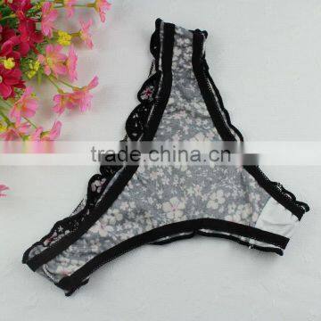 Stock New Women Floral Sey Cotton Thong Underwear Girls G String Cotton Panties High Quality Intimates Seamless Briefs Summer St photo-3