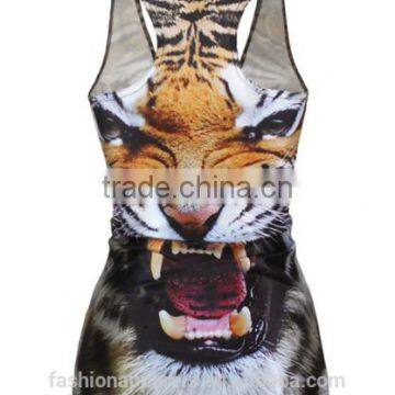 OEM Ladies' 3D Printed Tanks Singlet 100%Polyester Graphic Tank Top