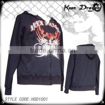 Men's New Apparel 100% Cotton Microfiber printed Custom Zipper -up Hoodies