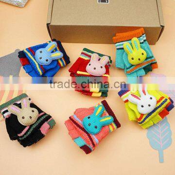 TC13011 Cute Kitty Animal Pattern Baby Gloves With Fingers, Cheap Knitted Baby Gloves Wholesale photo-6