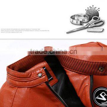 MSW0029 Korean Baseball Jacket Autumn Jacket Coat PU Leather Casual Male Tide Jacket