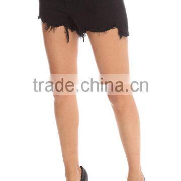 2016 Boutique Damaged Denim Shorts ,black Denim Shorts Women ,sexy Denim Shorts for Custom and Wholesale photo-3