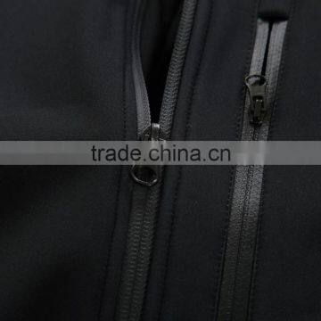 Zipper Custom Black Softshell Jacket Men Waterproof Taped