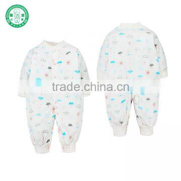 Stormy Printing White Newborn Baby Romper Interlock 100% Cotton Baby Clothing photo-2