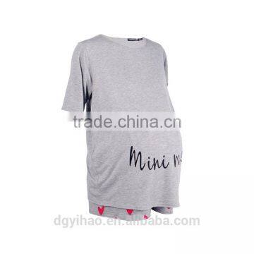 Yihao 2017 Wholesale Maternity Clothes Printing CottonT Shirt Tops and Shorts Set photo-3