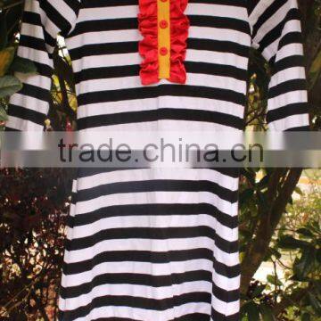 Cotton Long Shirts For Mom Plus Size Stripe Big Size For Lady Spring Blouse For Women White/Black Stripe Summer Long Top photo-2
