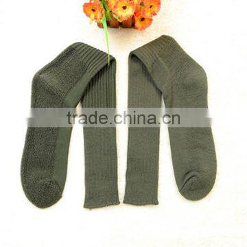 Manufacture Thick Terry Cushioned Military Green Cotton Sock for Men photo-4