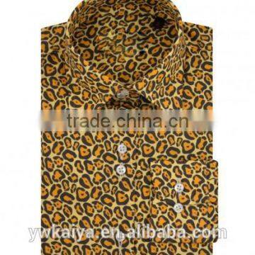 Leopard fancy design italy style women blouse 100%cotton brand wholesale