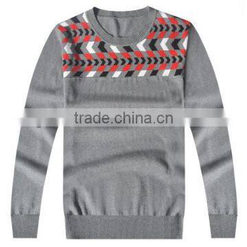 The long sleeve grey embroidery knitting pullover casual men knitted sweater