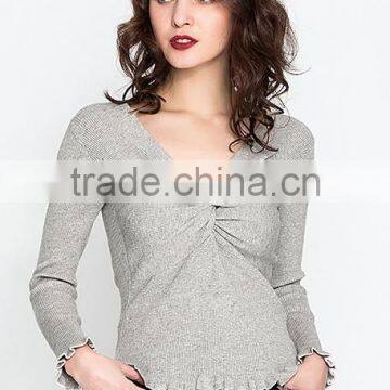 Wholesale Clothing Fashion Autumn Knitting Latest Design Woman Sweater for Lady photo-3