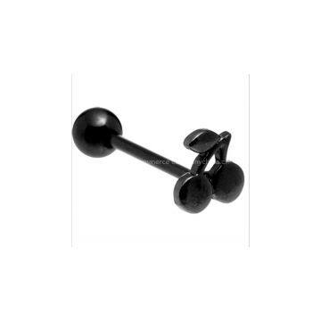 Black Anodized Titanium Aurora Gem Hammer Barbell Tongue Ring