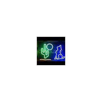 Professional Indoor Liquor Cactus Moon Wolf Neon Bar Sign 32