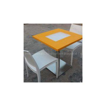 Modern Design Solid Surface Cafeteria Artificial Stone Dining Tables