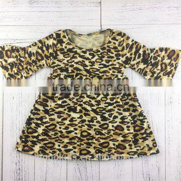 New coming superior quality leopard grain casual baby girl dresses