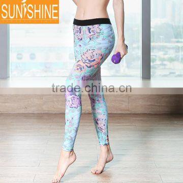 OEM Women Gym Clothing Printing Capri Bodybuilding Tights Crossfit Leggings Yoga