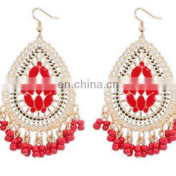 New Arrival Fashion Beautiful Gem Beads Tassel Alloy Women's Earring