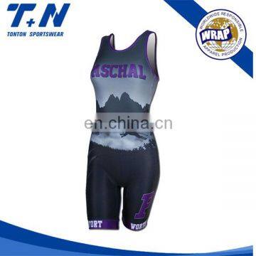 China Manufacture High Quality Sublimated Youth Wrestling Singlet photo-4