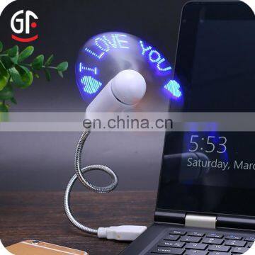 High Quality Prommotion Flashing Words Pre Programmable Usb Led Fan