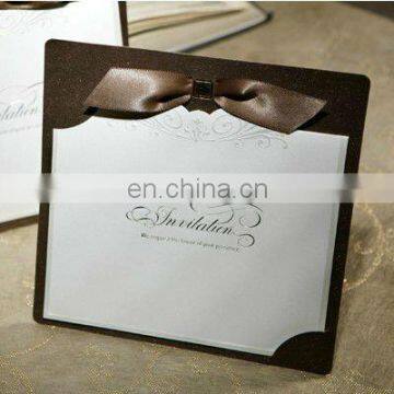 Cheap brown novel design wedding invitation card