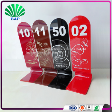 Best Selling Restaurant Number Card Stand Customized Sized Acrylic Waiting Card Holder