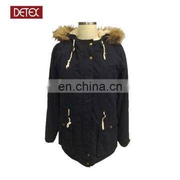 Factory OEM European Woman Fur Parka Padding Coat Sherpa Lining