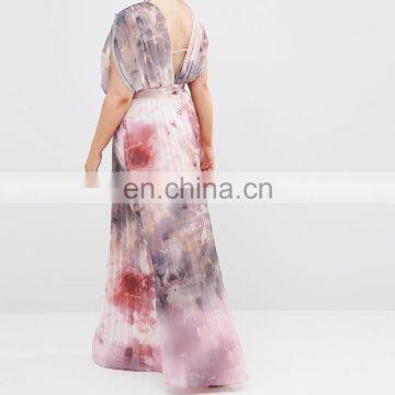 High Quality Ladies Long Pleat Backless Dress photo-2