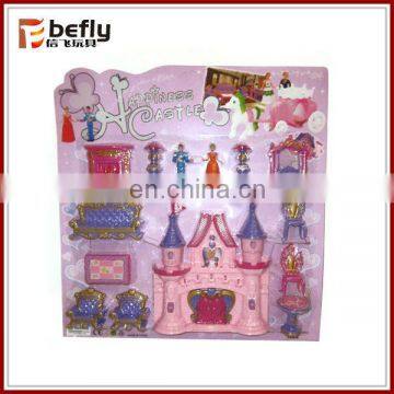 Promotional plastic castle toy set with furniture