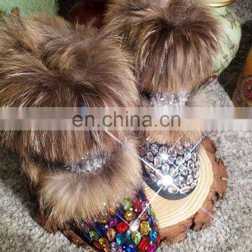 Aidocrystal Girls Italian Latest Fashion Winter Boots Shiny Bling Footwear Handmade Boots With Rhinestone photo-4