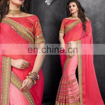 Ladies Heavy Designer Embroidered Sarees | Sari | Saree | Women Wedding Wear Cheap Saree