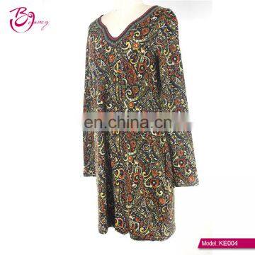 2017 Newest Kaftan Style Big Size Heart Printing One Piece Ropa Mujer Tunic for Mature Woman photo-4