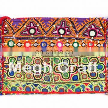 Handmade Ethnic Vintage Banjara Clutch - Kutch Patchwork Cotton Clutch- Tribal Vintage Patchwork Cotton Wallet photo-4