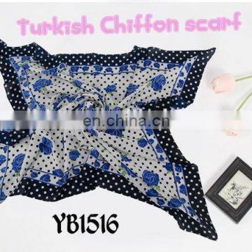 Make by Factory Fashion Polyester Turkish Chiffon Medium Lady Scarf New Design photo-2