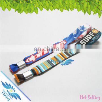 Cheap Custom Fabric Wristbands, Bulk Festival Printed Bracelets with Alu ring for events