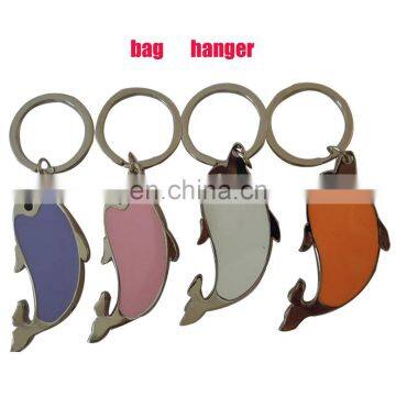 Custom colorful soft enamel dolphin bag hanger with circle