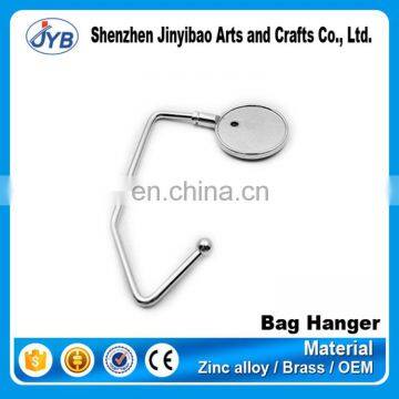 zinc alloy material engraved logo bag hanger hook blank for handbag