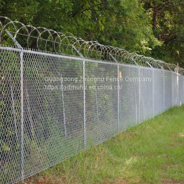 Y post hot galvanized chain link fence with barbed wire for substations